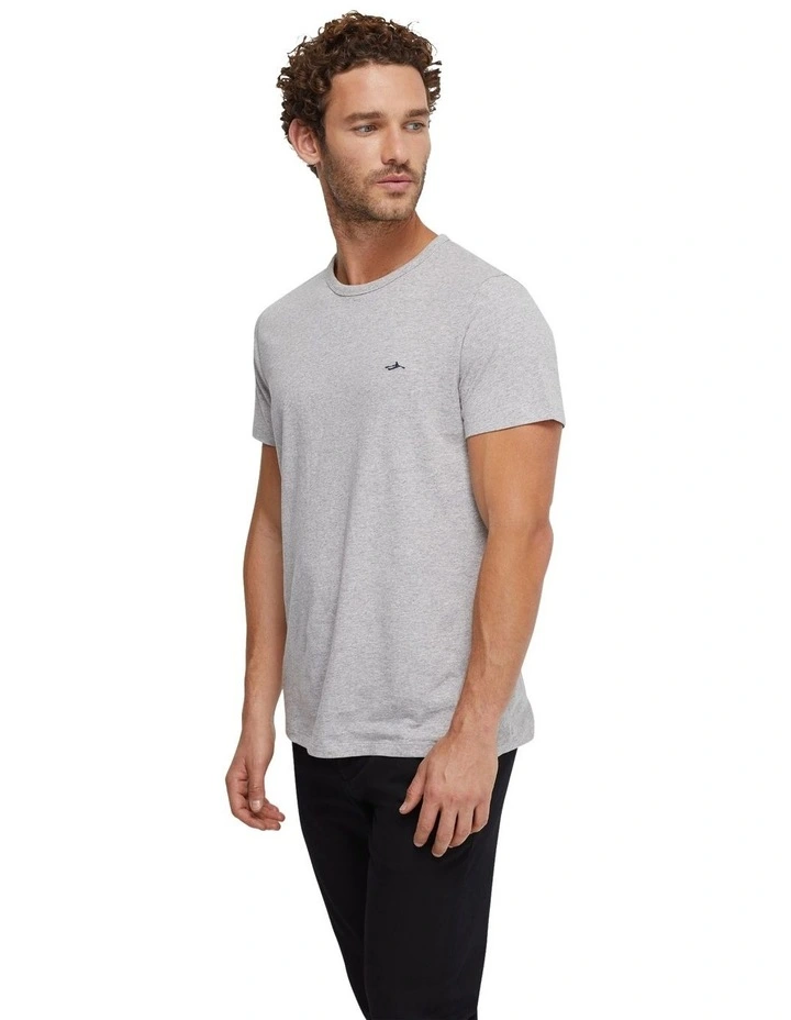 Ben Cotton Crew Neck T-shirt in Grey image 2
