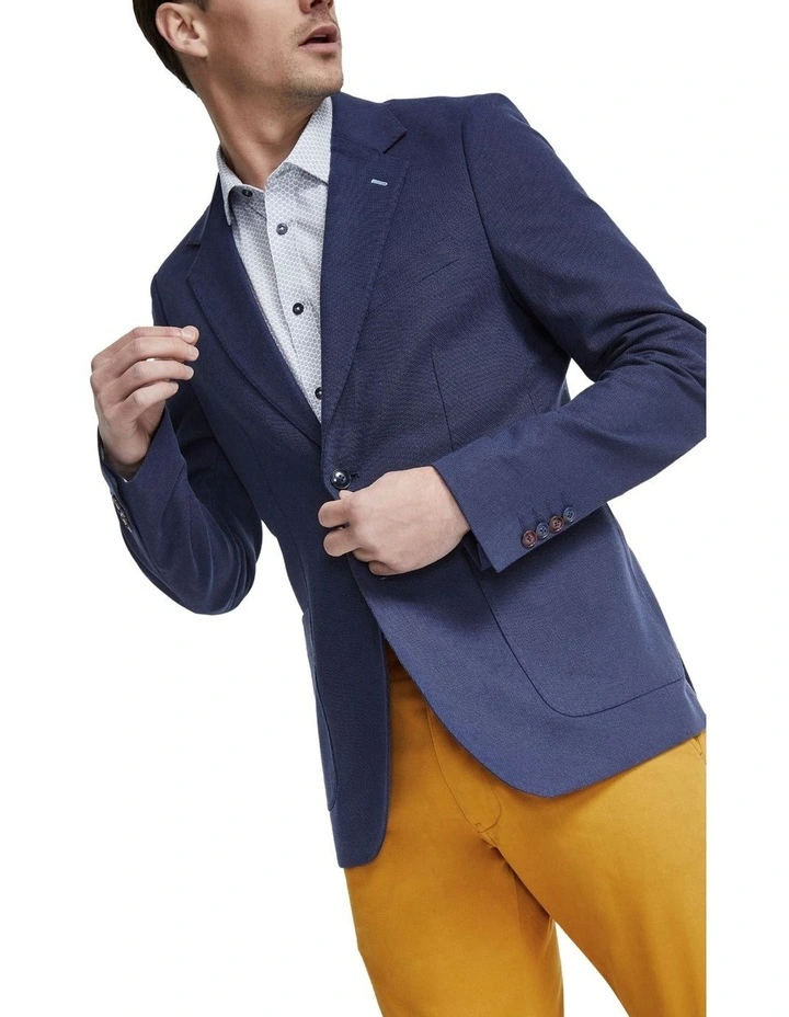 Blake Cotton Stretch Blazer in Navy image 4