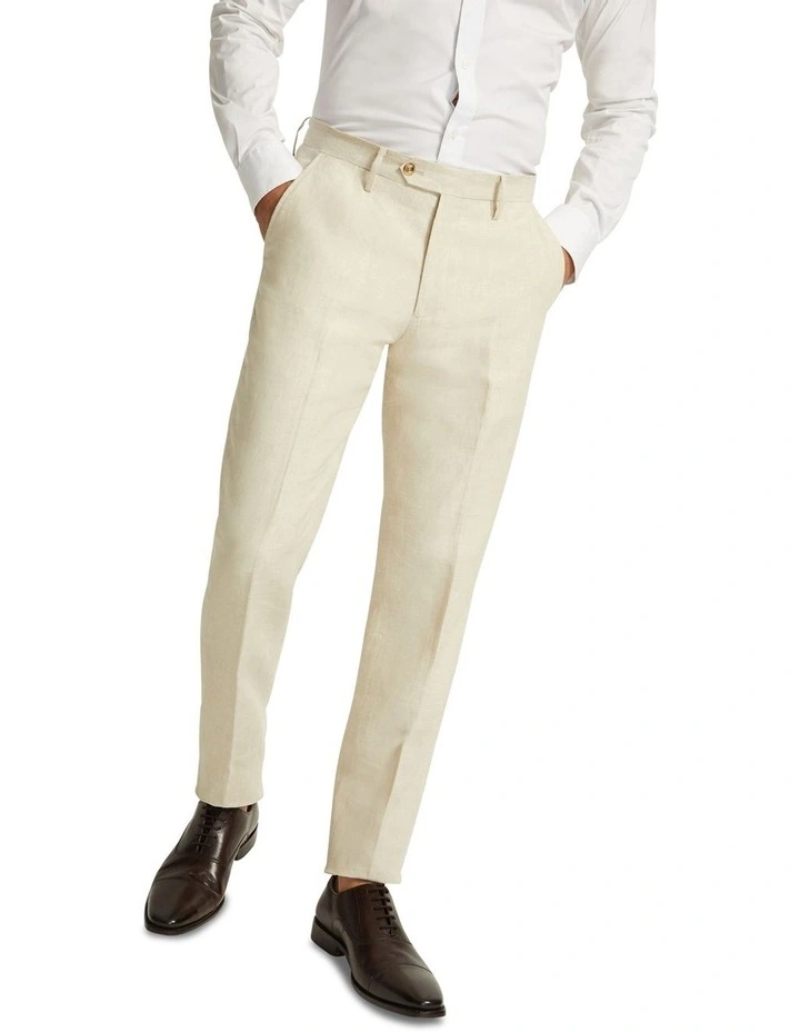 Byron Linen Trousers in Stone image 4