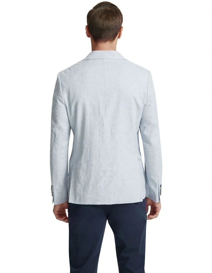 Blake Linen Blend Blazer in Sky image 3