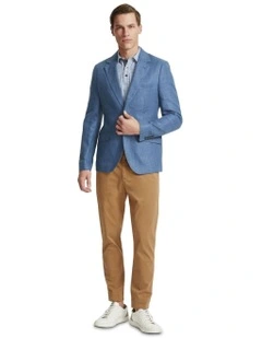 Blake Linen Blend Blazer in Blue