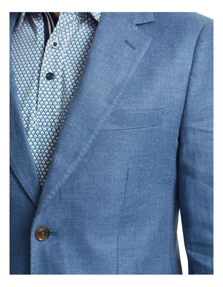 Blake Linen Blend Blazer in Blue image 6