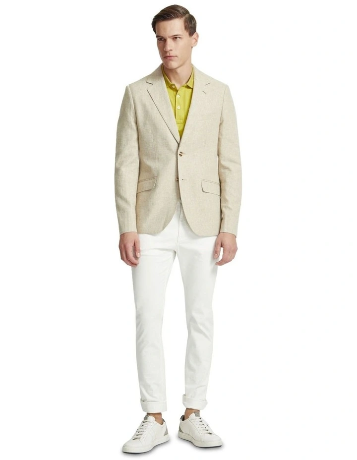 Blake Linen Blend Blazer in Sand image 1