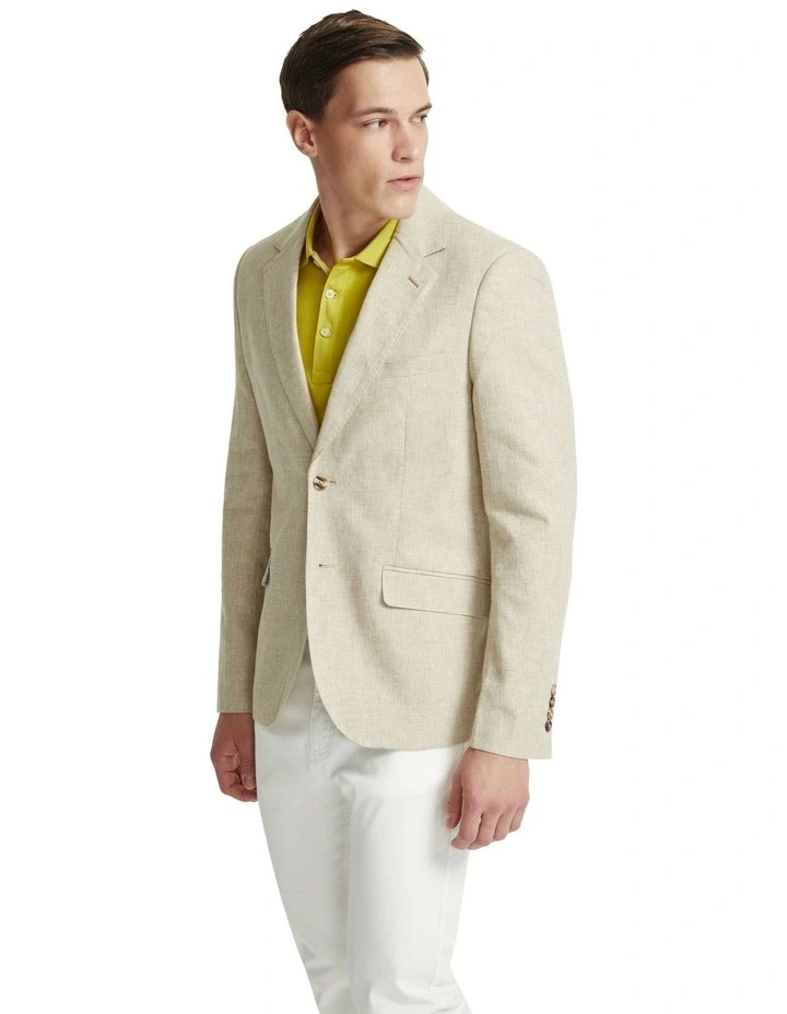 Blake Linen Blend Blazer in Sand image 2