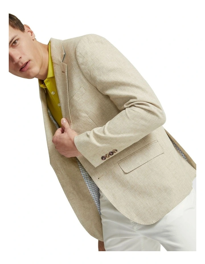 Blake Linen Blend Blazer in Sand image 4