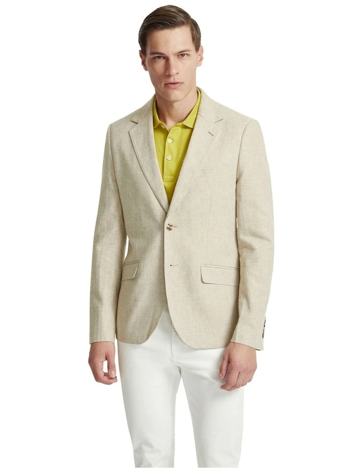 Blake Linen Blend Blazer in Sand image 5