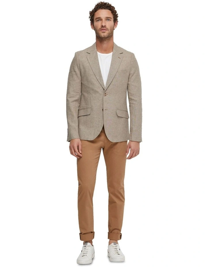 Blake Linen Blend Blazer in Bark image 1