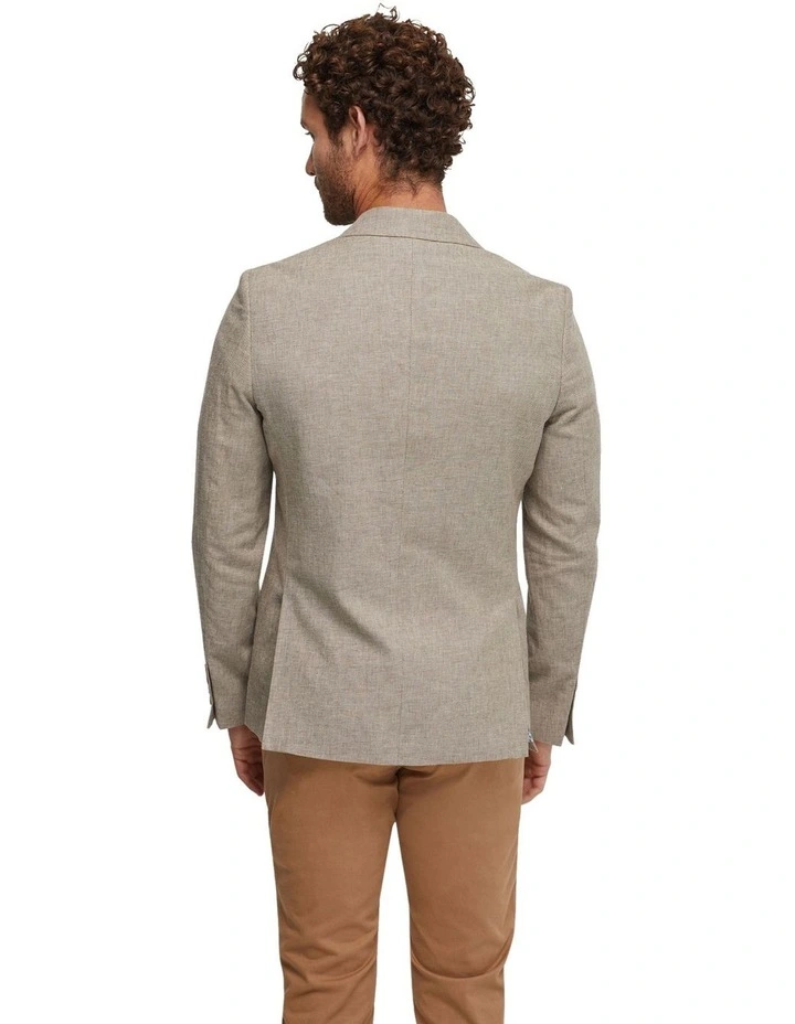 Blake Linen Blend Blazer in Bark image 3