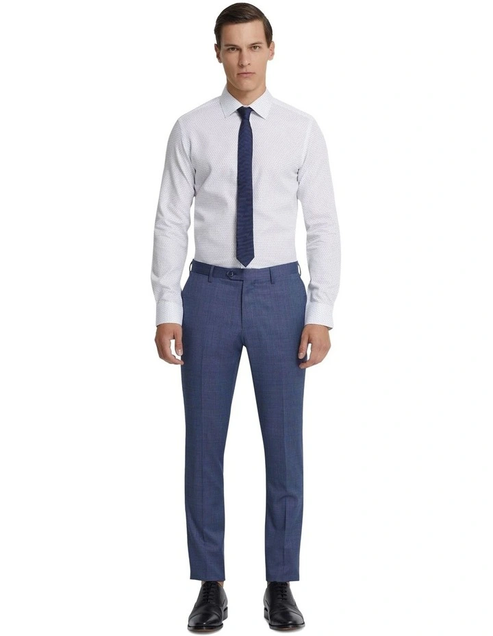 Beckton Luxury Printed Shirt in White/Navy image 5