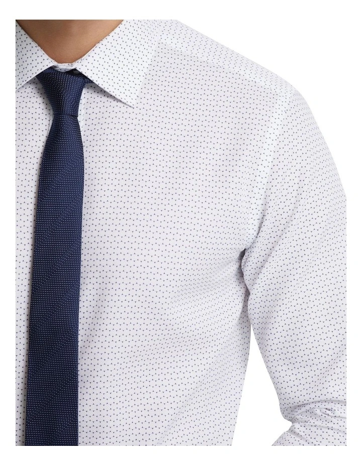 Beckton Luxury Printed Shirt in White/Navy image 6