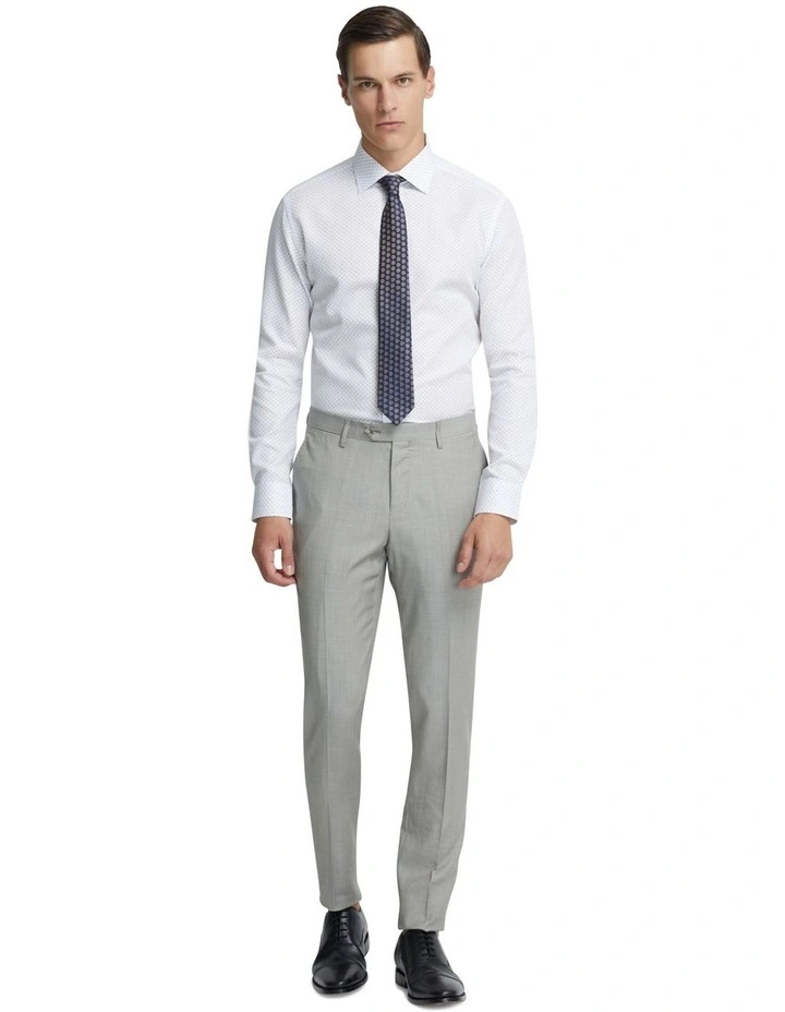 Islington Luxury Printed Shirt in White/Navy image 5