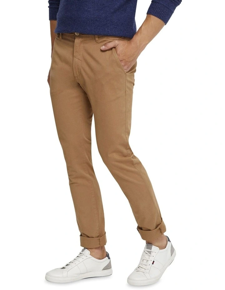 Danny Casual Organic Cotton Chinos in Caramel image 2