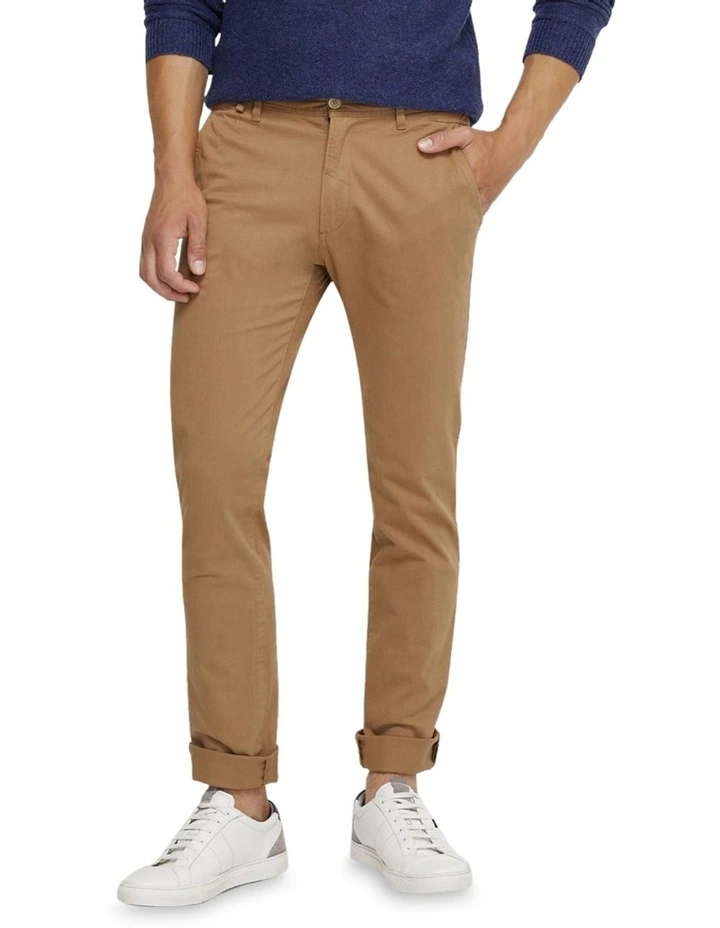 Danny Casual Organic Cotton Chinos in Caramel image 4
