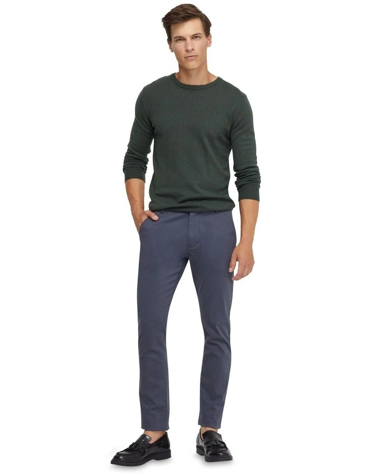 Crew Neck Cotton Cashmere Knit in Bottle Green image 1