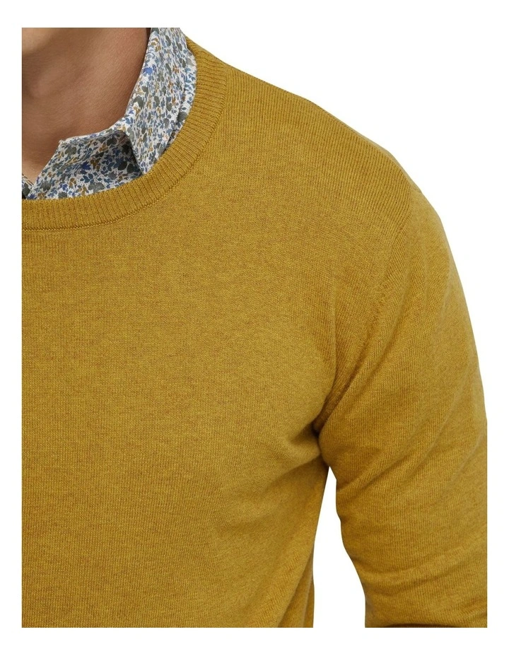 Crew Neck Cotton Cashmere Knit in Acid image 6