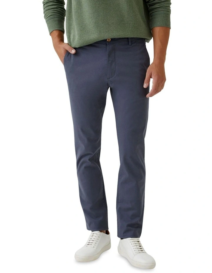 Danny Casual Organic Cotton Chinos in Blue Steel image 1