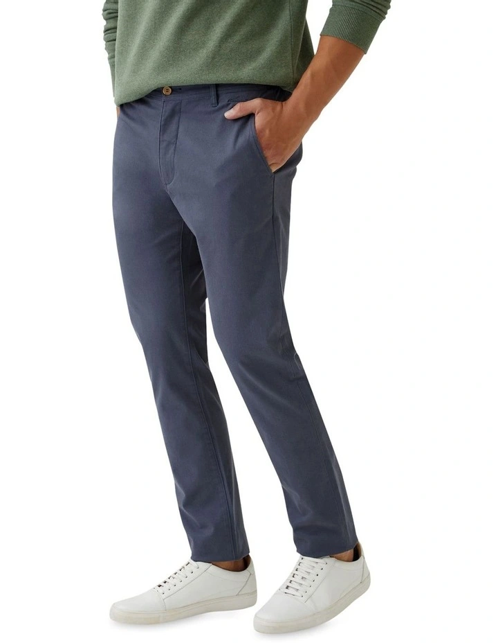 Danny Casual Organic Cotton Chinos in Blue Steel image 2