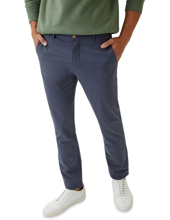 Danny Casual Organic Cotton Chinos in Blue Steel image 4