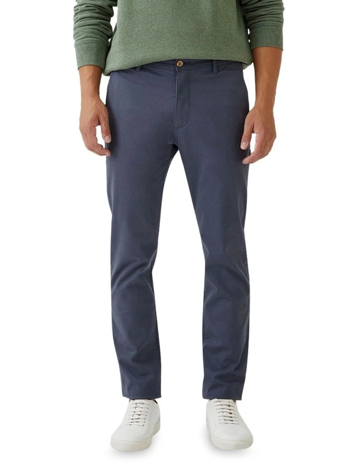 Danny Casual Organic Cotton Chinos in Blue Steel image 5