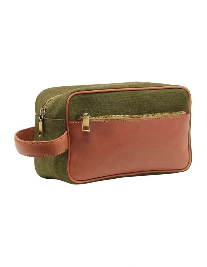 Billingham Washbag in Olive/Tan Leather image 2