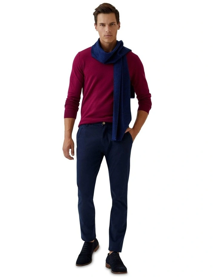Crew Neck Merino Wool Knit in Plum image 5