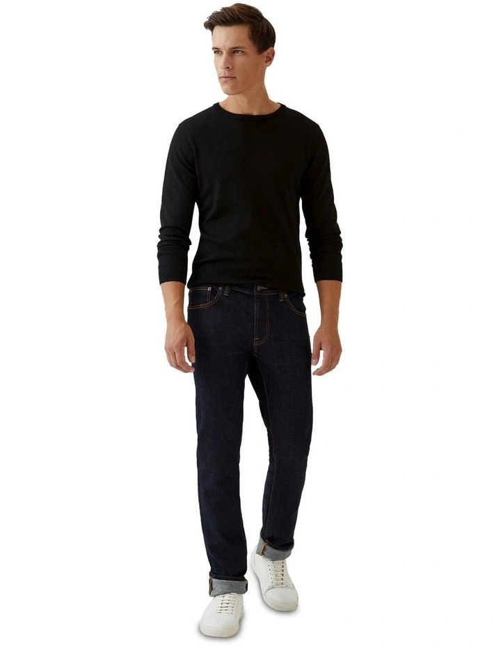 Crew Neck Merino Wool Knit in Black image 5
