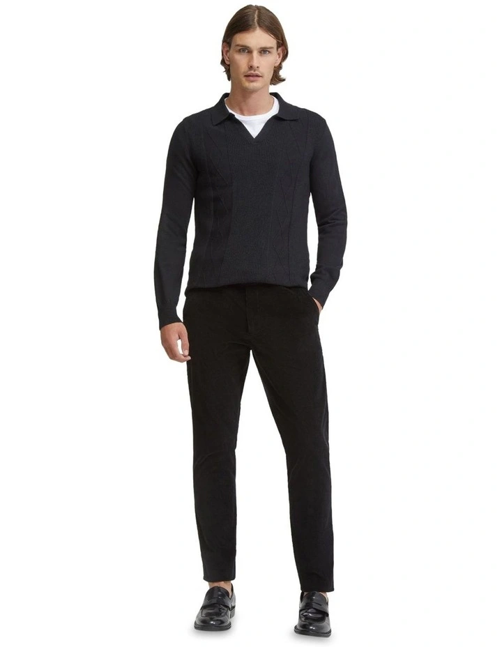 Rufus Polo Collar Knit in Black image 1