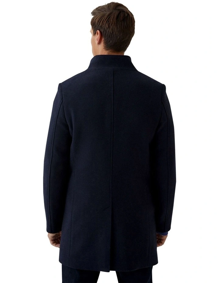 Dunbar Wool Rich Overcoat in Navy image 3