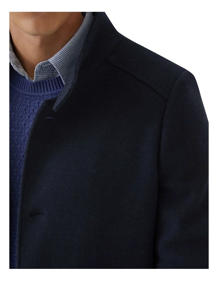 Dunbar Wool Rich Overcoat in Navy image 6
