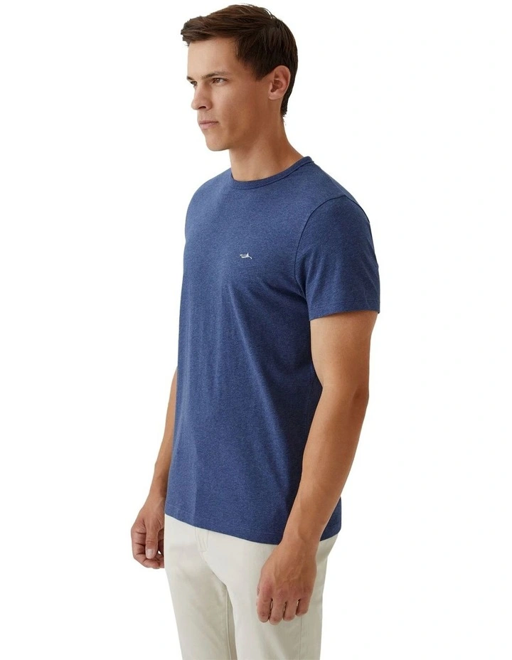 Ben Organic Cotton Crew Neck T-Shirt in Navy image 2