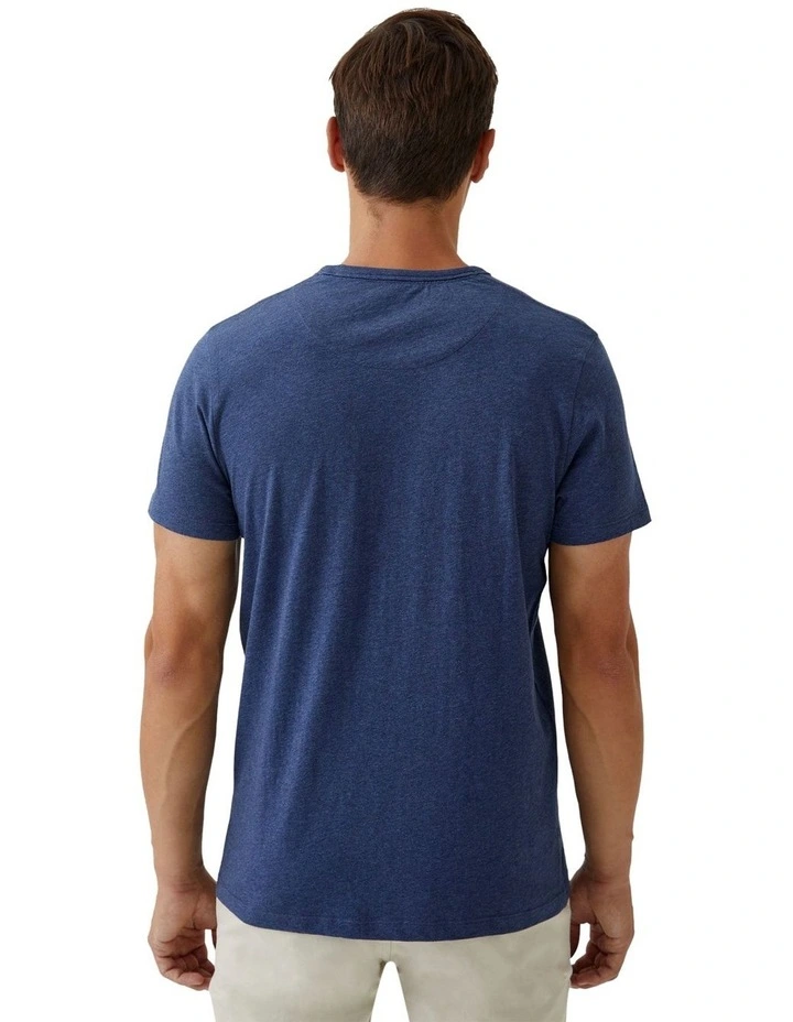 Ben Organic Cotton Crew Neck T-Shirt in Navy image 3