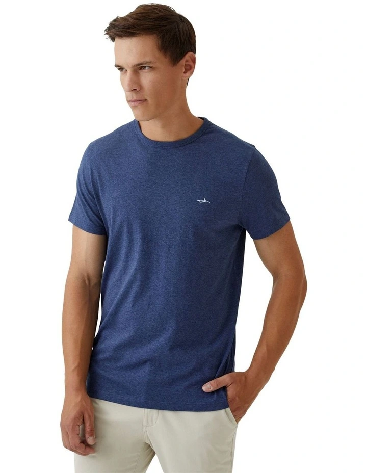 Ben Organic Cotton Crew Neck T-Shirt in Navy image 5