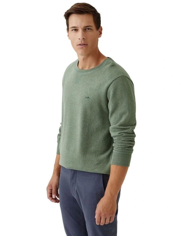 Leo Organic Cotton Sweatshirt in Olive image 2