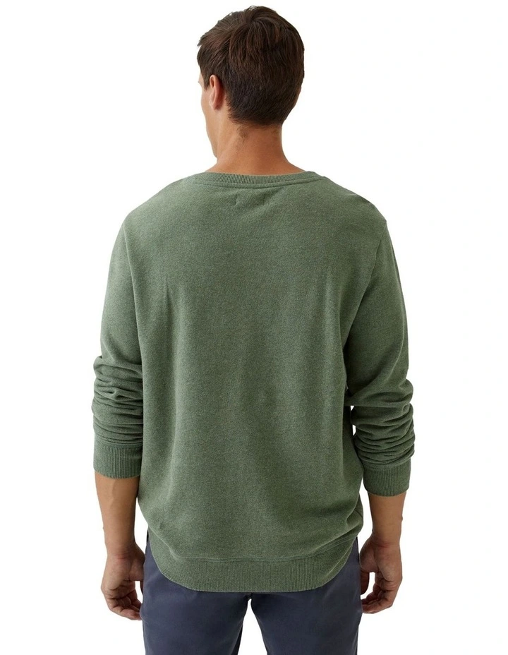 Leo Organic Cotton Sweatshirt in Olive image 3