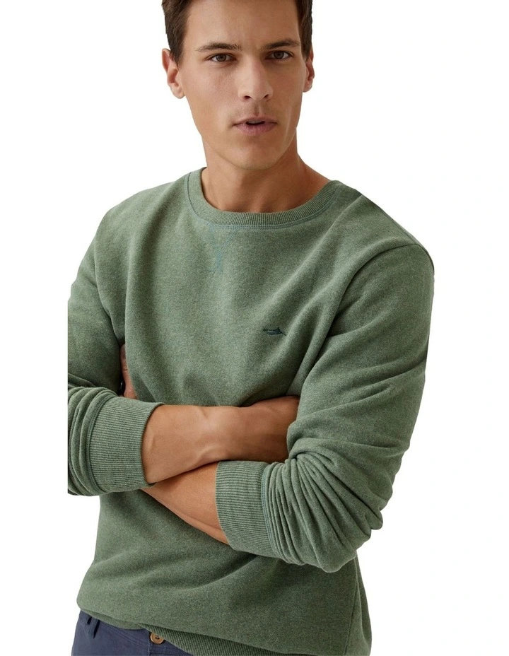 Leo Organic Cotton Sweatshirt in Olive image 4