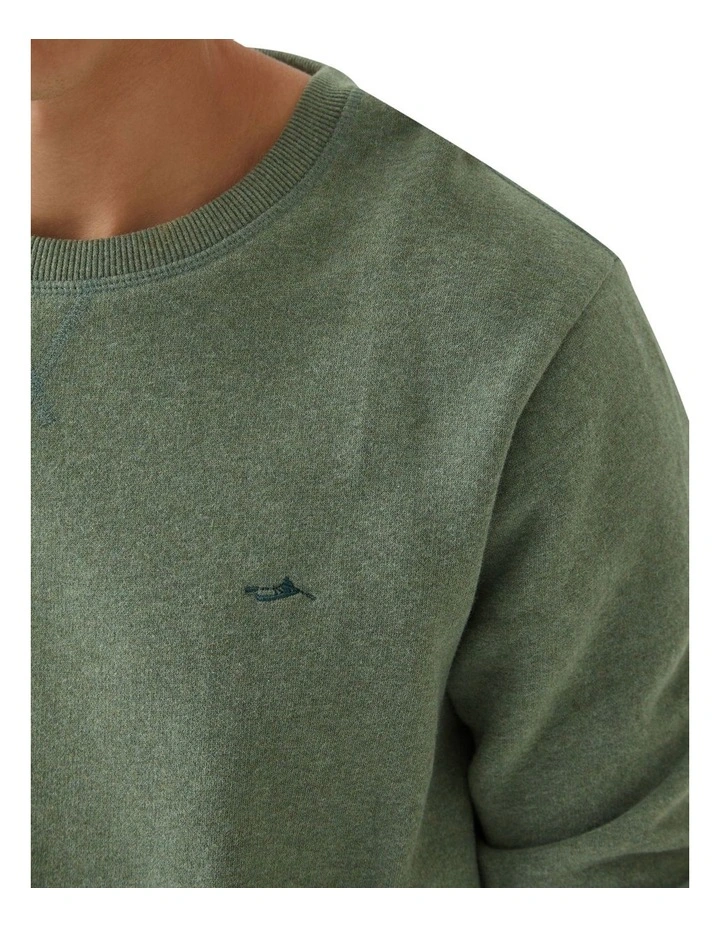 Leo Organic Cotton Sweatshirt in Olive image 6