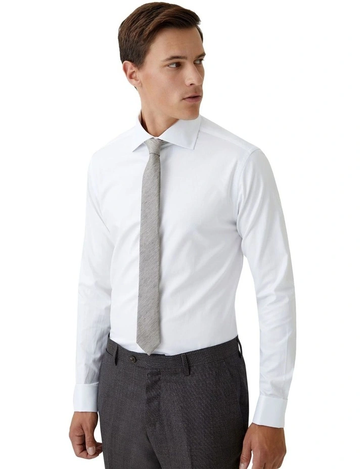 Trafalgar French Cuff Dobby Shirt in White image 2