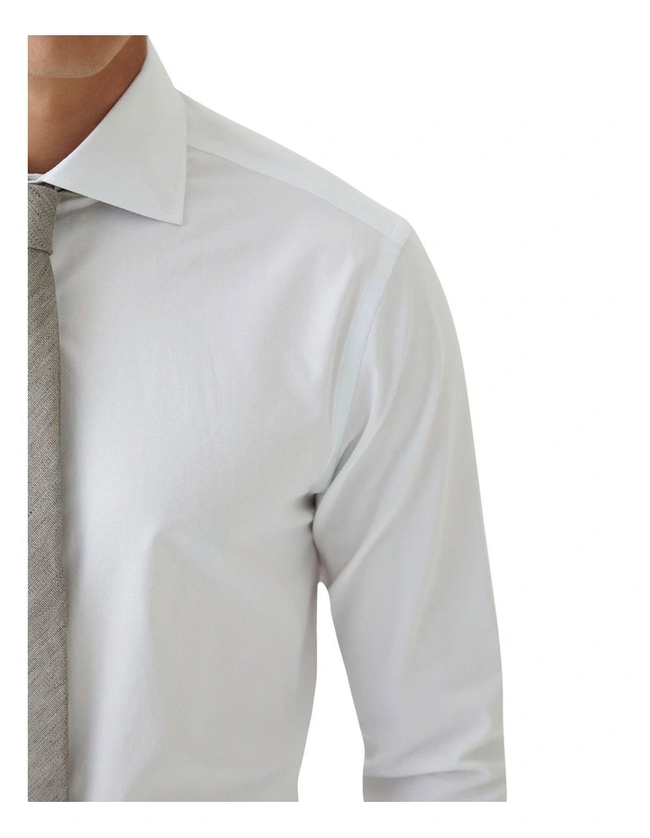 Trafalgar French Cuff Dobby Shirt in White image 6
