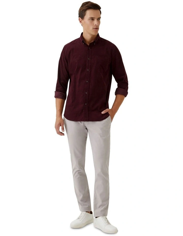 Portland Corduroy Cotton Shirt in Port image 5