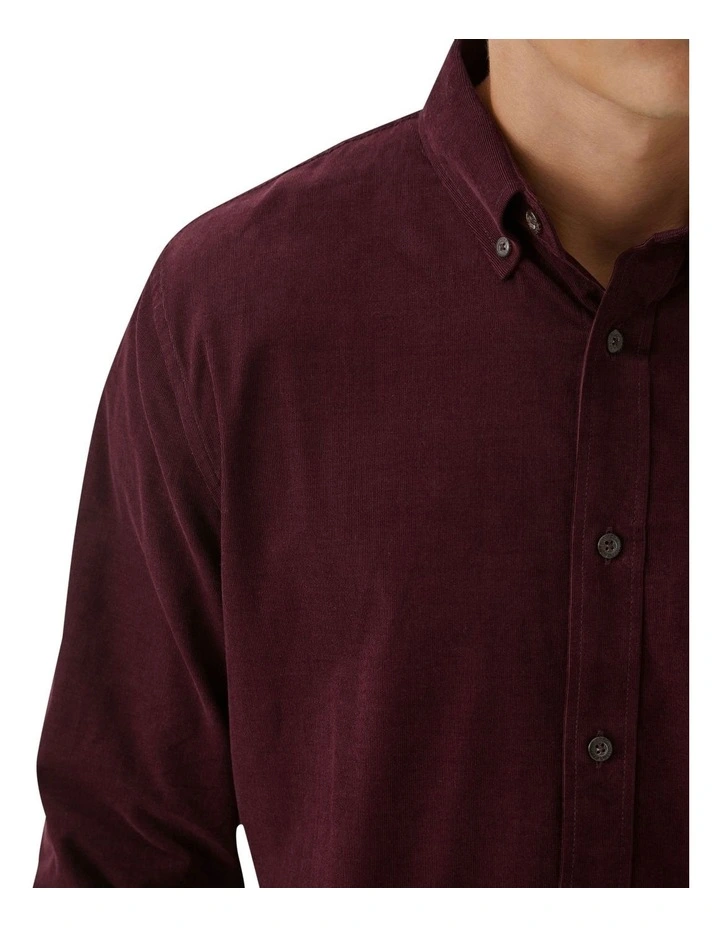 Portland Corduroy Cotton Shirt in Port image 6