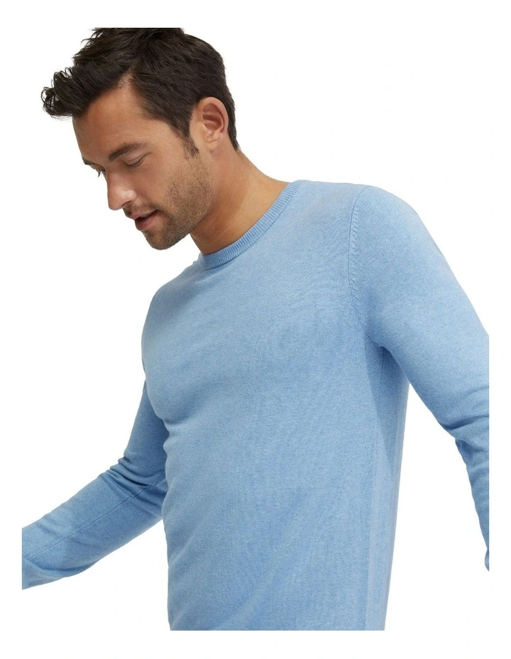 Basic Crew Neck Cashmere Blend Top in Sky image 4
