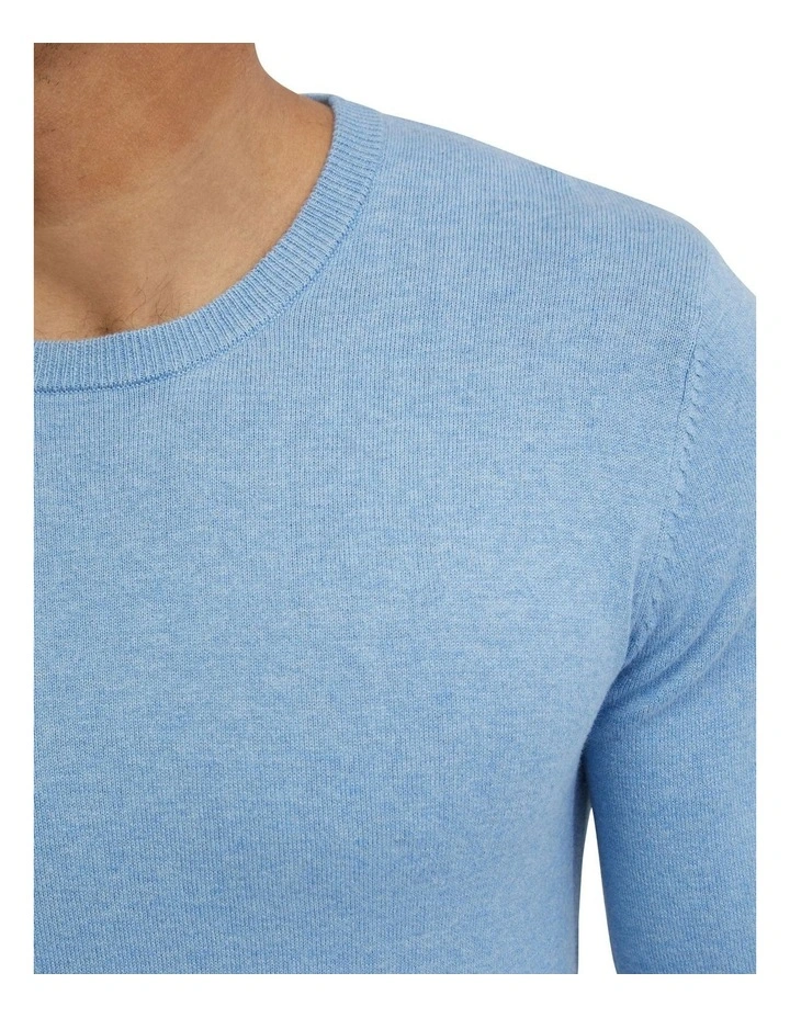 Basic Crew Neck Cashmere Blend Top in Sky image 6
