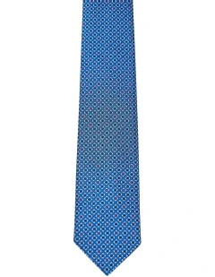 Hampton Squares Tie 7cm in Royal Blue/Red