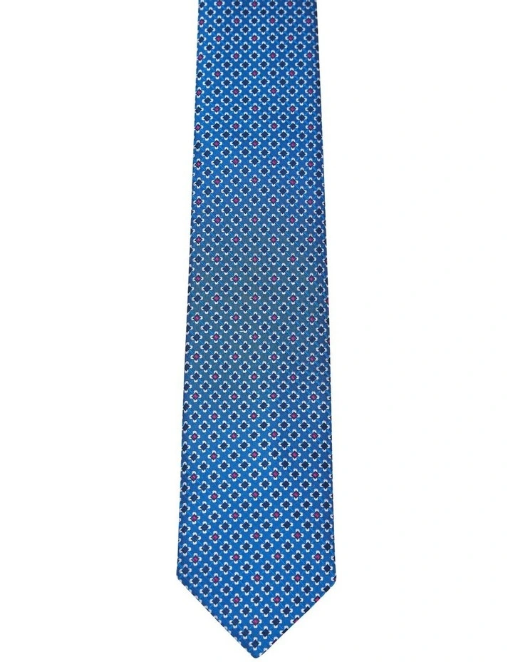 Hampton Squares Tie 7cm in Royal Blue/Red image 1
