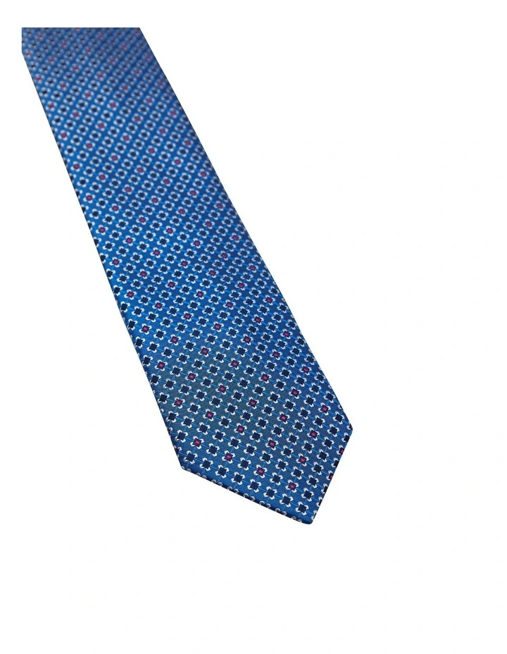 Hampton Squares Tie 7cm in Royal Blue/Red image 2