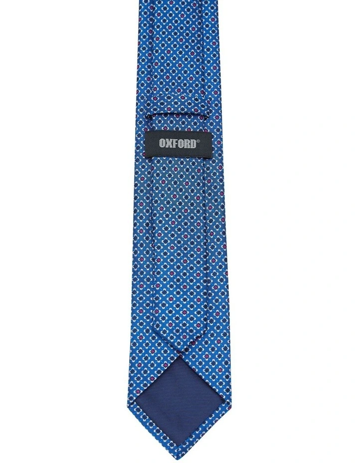 Hampton Squares Tie 7cm in Royal Blue/Red image 3