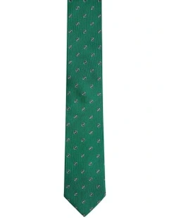 Priory Diamond Tie 7cm in Emerald/Navy