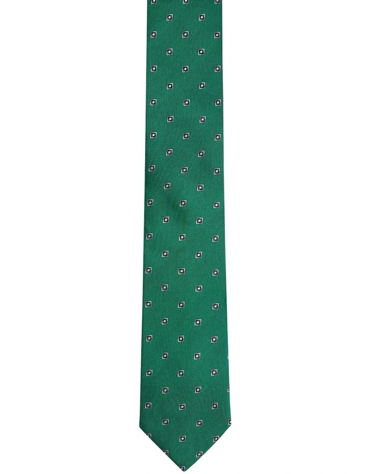 Priory Diamond Tie 7cm in Emerald/Navy image 1