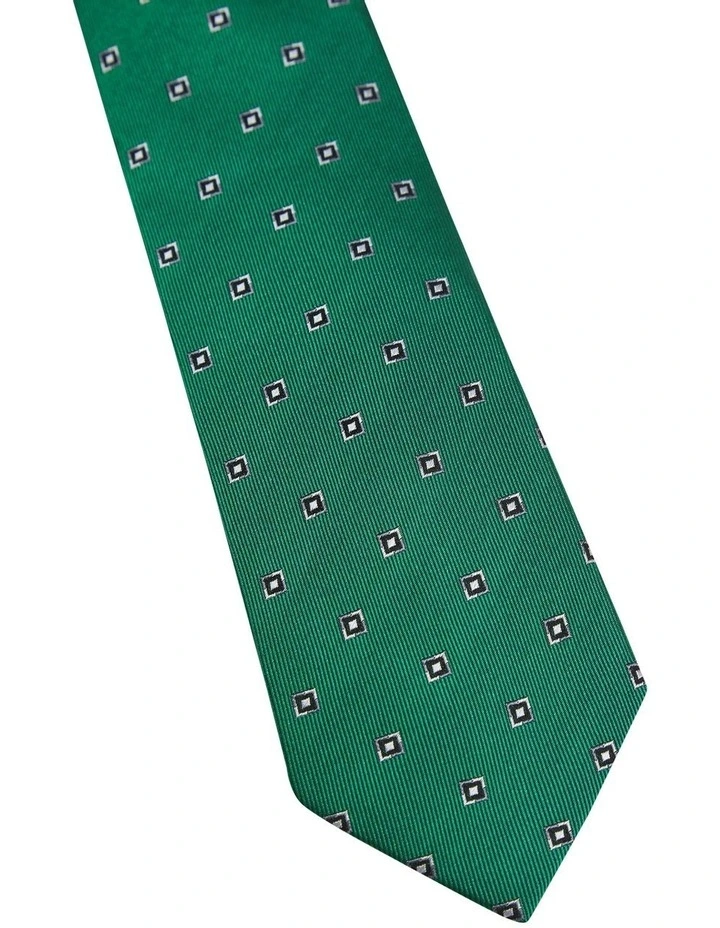 Priory Diamond Tie 7cm in Emerald/Navy image 2