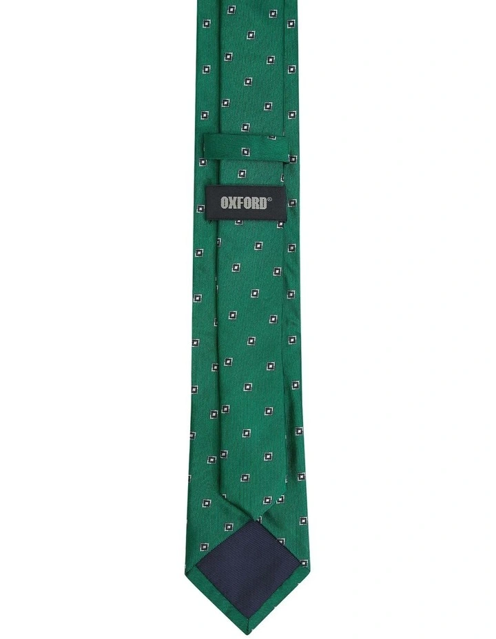Priory Diamond Tie 7cm in Emerald/Navy image 3